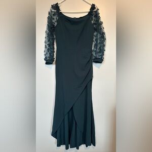 NWT Green Embellished Bishop Sleeve Cocktail Dress